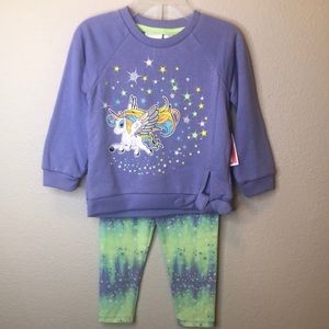 Infant 24 month unicorn sweatshirt and leggings set